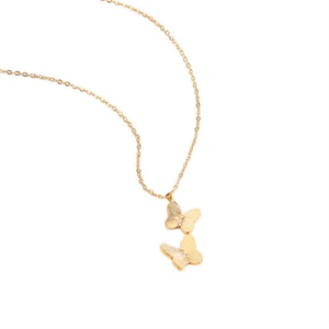 Collier pour femme de haute qualité, plaqué or, en acier inoxydable, avec pendentif papillon en zircon - Product Image 5