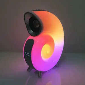 Lonvel Multi-color APP Control RGB lighting Smart Music Player White Noise Wake up Light Sunrise Alarm Clock Conch BT Speaker