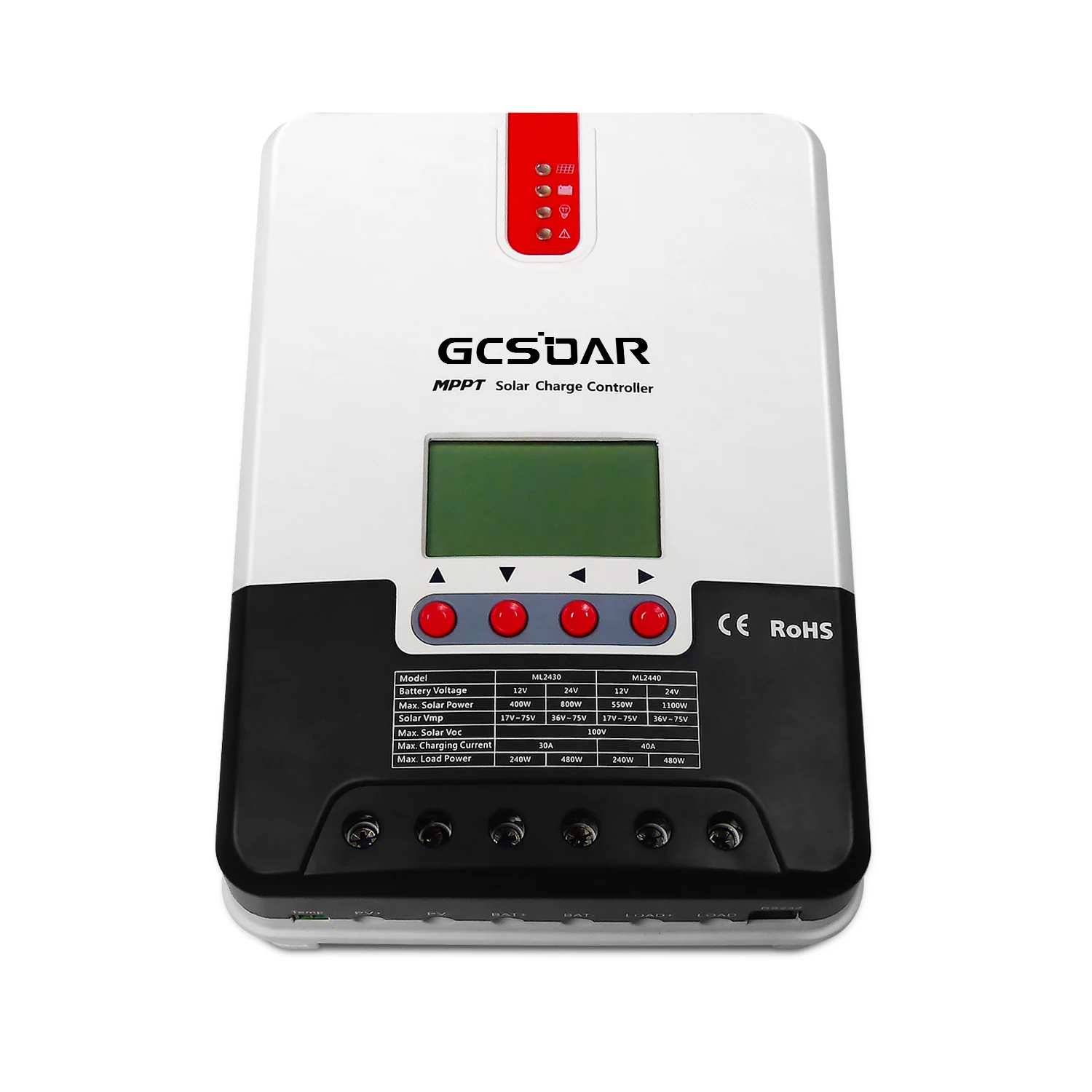 EPEVER 40A MPPT Solar Charge Controller 12V/24V Auto Working Max PV 100V Modular Design Solar Panels MPPT Regulator With LED&LCD Display Double USB Port For Solar Home System