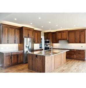 Juego de Muebles de Cocina Modernos de Madera Maciza OEM CANA, Diseño Modular con Alacena, Isla y Encimera, Ecológico y Completo - Product Image 1