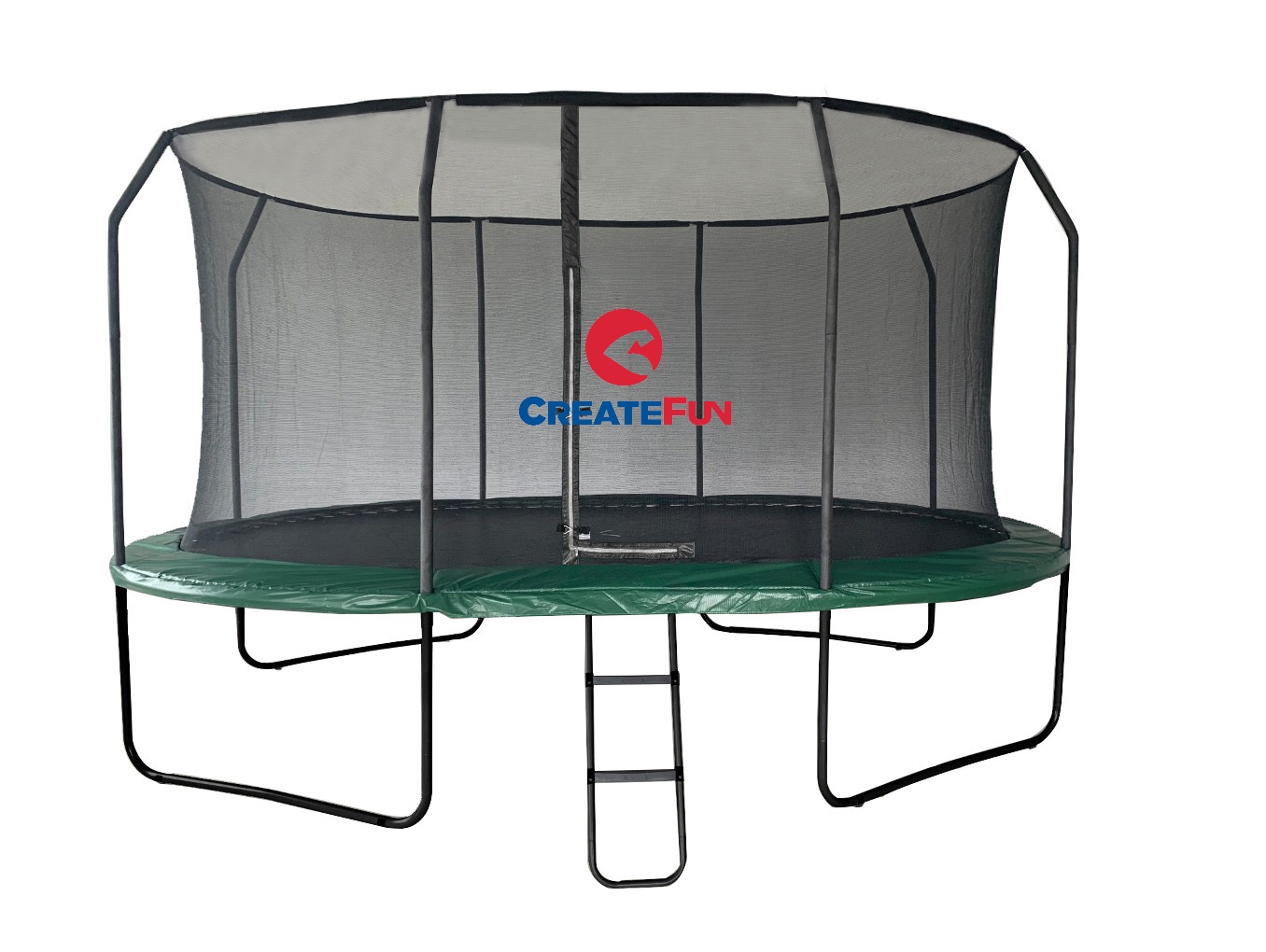 CreateFun Factory Wholesale PVC Oval Trampoline 7x10FT with Enclosure Net for Children Adults