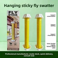 Niet-toxische glow-in-the-dark plastic vliegenvangerstok 27x7cm kleefstrip voor huishoudelijk, buiten- en tuin gebruik, voor fruitvliegen en kleine vliegende insecten
