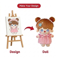 Donnez vie à votre création - Peluche personnalisée en coton PP rembourrée, ours en robe rose avec oreilles, jouet en peluche personnalisé, cadeaux, objets de collection