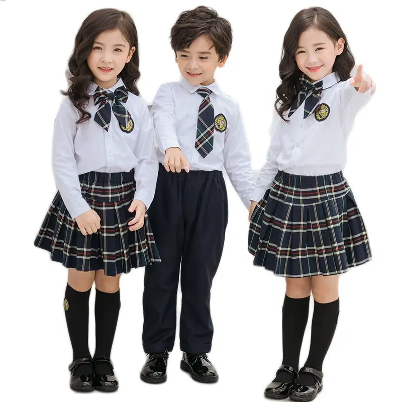 200 conjuntos de niños chaqueta + camisa/blusa + falda +/pantalones niños/niños uniformes de la escuela todo tipo de los uniformes de la escuela puede ser