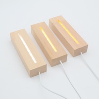 Offre Spéciale 150cm USB piédestal cristal bois acrylique lampes d'art rectangulaire en bois Led Base de lampe pour anniversaire
