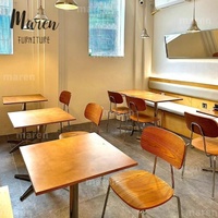 Meubles de café commerciaux, ensemble table et chaises en bois moderne pour restaurant, café, bar, pâtisserie