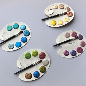 <span class=keywords><strong>Peinture</strong></span> à l'eau portable brillante, 7 couleurs, mini <span class=keywords><strong>peinture</strong></span> solide nacrée, <span class=keywords><strong>peinture</strong></span> <span class=keywords><strong>gouache</strong></span> d'extérieur avec pinceau, personnalisable - Product Image 1