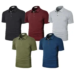 Erkekler polo gömlekler 100% pamuk kumaş ile özel logo kısa kollu golf t shirt