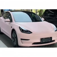 Film de protection pour voiture PET plat mat rose macaron, TPU coulé, toucher doux, résistant aux rayures, vente en gros d'usine, 1.52X16M/5X55FT