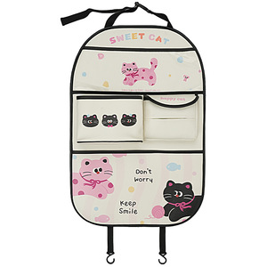 Sac de rangement pour siège de voiture, motif dessin animé mignon, organisateur suspendu multifonctionnel pour femmes, tissu non tissé, grand format carré - Product Image 3