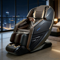 Home-Office 3D Ganzkörper-Massagesessel mit Schwerelosigkeitsfunktion, SL-Track-Design, Multifunktionales Automatisches Massageprogramm für Füße und Taille, ABS+PU