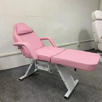Fauteuil de massage et de beauté luxueux en PU noir et blanc, réglable, pliable, pour tatouage, coiffure, thérapie faciale et extensions de cils, économique