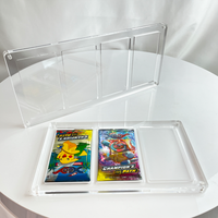 Vente en gros de 3 paquets de boosters boîte de booster de cartes Pokemon vitrine magnétique en acrylique transparent pour cartes à collectionner Pokemon