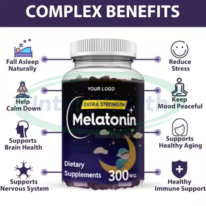 Ausreson OEM Suplemento de <span class=keywords><strong>Melatonina</strong></span> Halal para Dormir Sin Azúcar GABA 90mg 60mg 10mg Gomitas de <span class=keywords><strong>Melatonina</strong></span> para el Sueño - Product Image 2