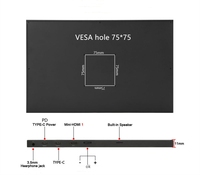 Monitor LCD Portátil HD 1080P de 17.3 Pulgadas, Montable en Pared, con Puerto Tipo-C HD MI para Ampliar la Pantalla de Móviles, PC y Laptops