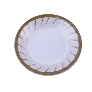 Vajilla Ecológica CRONY para la Escuela, Plato de Plástico para Restaurante, Plato Hondo de Melamina con Rayas Marrones de 8/9/10/11 Pulgadas - Product Image 1