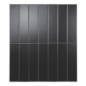 Piastrella in ceramica nera opaca 7,5x30 per bagno e cucina - Product Image 1