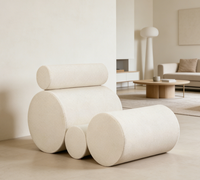 Neues Design Großhandel Einzelner Freizeitsessel Ultrafaser-Leder Ergonomischer Faulenzerstuhl Moderne Wohnzimmermöbel
