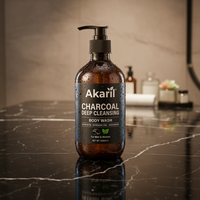 Gel Douche Rafraîchissant au Menthol Akaril, Blanchissant, Hydratant, Effets Éclaircissants et Nourrissants, Déodorant, Soin Corporel pour l'Été
