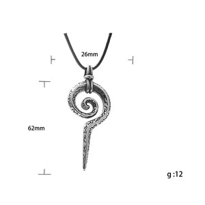 Spiral Stainless Steel Pendant Unisex Necklace Geometric Themed <b>Charm</b> 190174 - Product Image 5