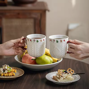 Vaisselle en porcelaine blanche faite à la main, directement de l'usine, réutilisable, adaptée au lave-vaisselle et au micro-ondes, logo personnalisable, cadeaux d'affaires pour le café et le thé - Product Image 1