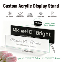 Présentoir de nom en acrylique multi-noms à angle droit pour bureau, idéal pour les salons professionnels et l'image d'entreprise - Fabrication OEM