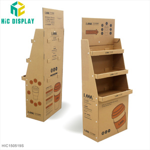 Hic tùy chỉnh 3 kệ khuyến mại carton cốc giấy hiển thị sàn đứng cho nhu cầu thiết yếu hàng ngày - Product Image 2
