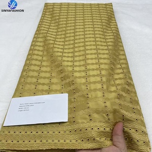 <span class=keywords><strong>Pizzo</strong></span> Voile Svizzero Africano Sinya in Svizzera, 100% Cotone di Alta Qualità, Lussuoso Tessuto Ricamato per Abbigliamento Maschile - Product Image 5