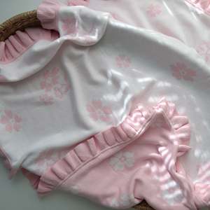 Manta de Bebé Tejida con Patrón Personalizado, Manta Reversible con Volantes <span class=keywords><strong>para</strong></span> Recién Nacido, Manta Jacquard de Doble Cara <span class=keywords><strong>para</strong></span> Regalo - Product Image 4