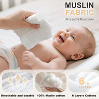 Offre Spéciale – Lot de 5 Serviettes Visage Bébé Personnalisées OEM en Coton Biologique Mousseline Crêpe Doux pour le Visage et les Mains