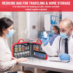 Organizador De Garrafa De Pílula Saco De Primeiros Socorros Caso Caixa De Pílula De Armazenamento Medicação Com Alça Home Office Cozinha Viagem Medicina Saco De Armazenamento - Product Image 3