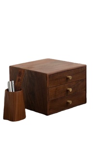 Boîte <span class=keywords><strong>de</strong></span> rangement <span class=keywords><strong>de</strong></span> bureau en bois massif à plusieurs niveaux avec tiroirs pour documents et articles divers <span class=keywords><strong>de</strong></span> la maison et du bureau - Product Image 2