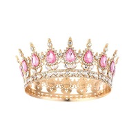Couronne de luxe style baroque en diamant, diadème scintillant multicolore en alliage de cristal, pour concours de beauté, mariages, anniversaires et fêtes