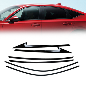 Accessoires de voiture personnalisés en gros moulure décorative de fenêtre chromée de porte noire pour <span class=keywords><strong>Honda</strong></span> <span class=keywords><strong>Civic</strong></span> Hatchback FL 2021-2025 - Product Image 1