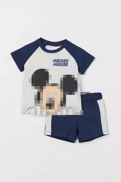 Mickey manches raglan courtes bleu
