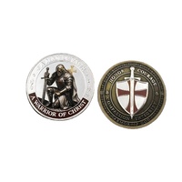 Nouvelle Arrivée 2026 – Pièce de collection commémorative « Guerrier du Christ » en métal émaillé personnalisé – Vente en gros