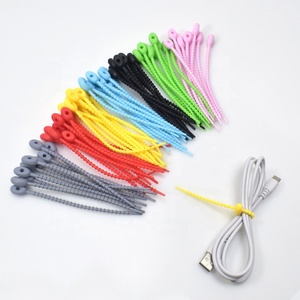 Sujetacables ajustables de silicona suave y utilizable, bridas de silicona para cables giratorios, bridas con cremallera, bridas de goma elástica para almacenamiento de cables - Product Image 4