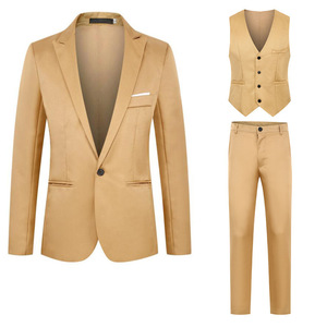 Men's Three Piece Suit Set Men Suit <strong>Jacket</strong> +vest+trousers Set Slim Fit High Quality M to 5XL Plus Size Fashionable Suit Set OEM - Product Image 1
