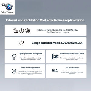 Ventilateur d'extraction mural isolant pour toilettes, déshumidificateur de salle de bain avec capteur d'humidité - Product Image 5