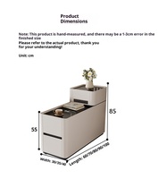 Table d'appoint de salon compacte de choix premium avec dessus en verre trempé à chargement sans fil et tiroirs de rangement, nouveau design