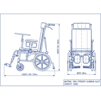 Silla de Ruedas de Rehabilitación Clase I para Niños con Rueda Trasera de 24 Pulgadas, Neumático Sólido Antideslizante, Reposabrazos Desmontable y Soporte de Piernas Ajustable