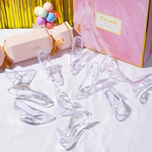 12 Uds Mini zapatos de tacones de cristal de plástico Cenicienta 3,5 pulgadas tacón alto transparente boda mesa de comedor decoración fiesta de cumpleaños Carnaval - Product Image 3