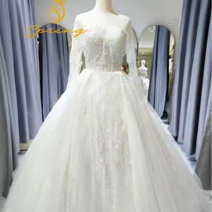 S0244N 2025 haute qualité bohème dentelle royale nouvelle vente chaude diamant <span class=keywords><strong>bijoux</strong></span> <span class=keywords><strong>robe</strong></span> <span class=keywords><strong>de</strong></span> <span class=keywords><strong>mariée</strong></span> blanche - Product Image 1