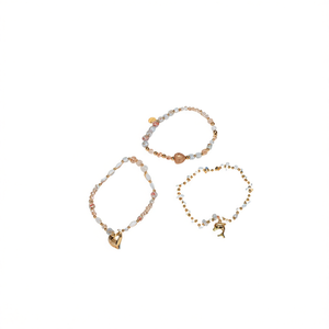 Fashion Beaded <b>Bracelets</b> <b>Set</b> 316L Stainless Steel PVD Gold Plating Sustainable Resistant Jewelry for Women - Product Image 2