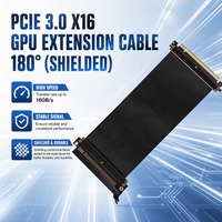 Extender Ribbon PCIe 3.0 X16 Adaptor Fleksibel 16GB/s 180 Derajat Frekuensi Tinggi PCB Pelindung Kain Konduktif Pendingin Air