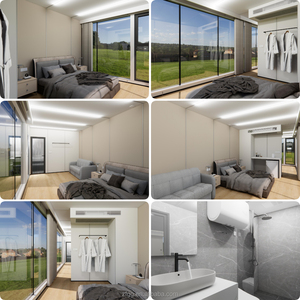 <span class=keywords><strong>Maison</strong></span> capsule spatiale moderne de luxe à deux étages, préfabriquée, modulaire, duplex, avec balcon, pour complexe hôtelier et glamping. - Product Image 4