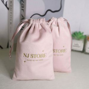 Wholesale Luxury Custom Logo Packing Jewelry Storage Gift Makeup Cosmetic Velvet Pouch Dust <b>Drawstring</b> Bag - Product Image 6