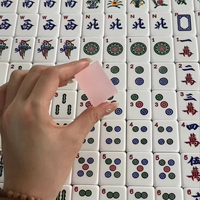 Tuiles de Mahjong en Acrylique Double Couche Effet Gelée Scintillante de Luxe, 144 Tuiles, Mahjong Chinois Personnalisé, Vente en Gros, Cadeau