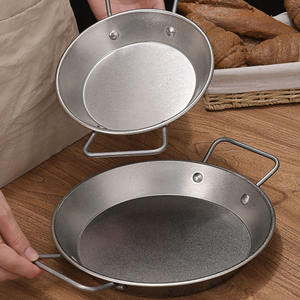 Assiette de fruits de mer vintage en acier inoxydable Double <span class=keywords><strong>oreille</strong></span> <span class=keywords><strong>plate</strong></span> coréenne poulet frit et frites assiette à collation faire de vieilles assiettes à spaghetti - Product Image 2