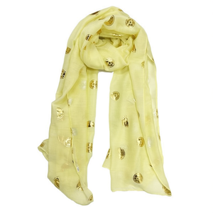 Sciarpa Lunga in Cotone Angelina TR 70x180cm con Stampa in Lamina d'Oro, Sciarpa alla Moda - Product Image 1